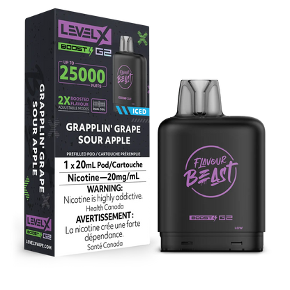 Level X Boost G2 Pod - Flavour Beast - Grapplin' Grape Sour Apple Iced