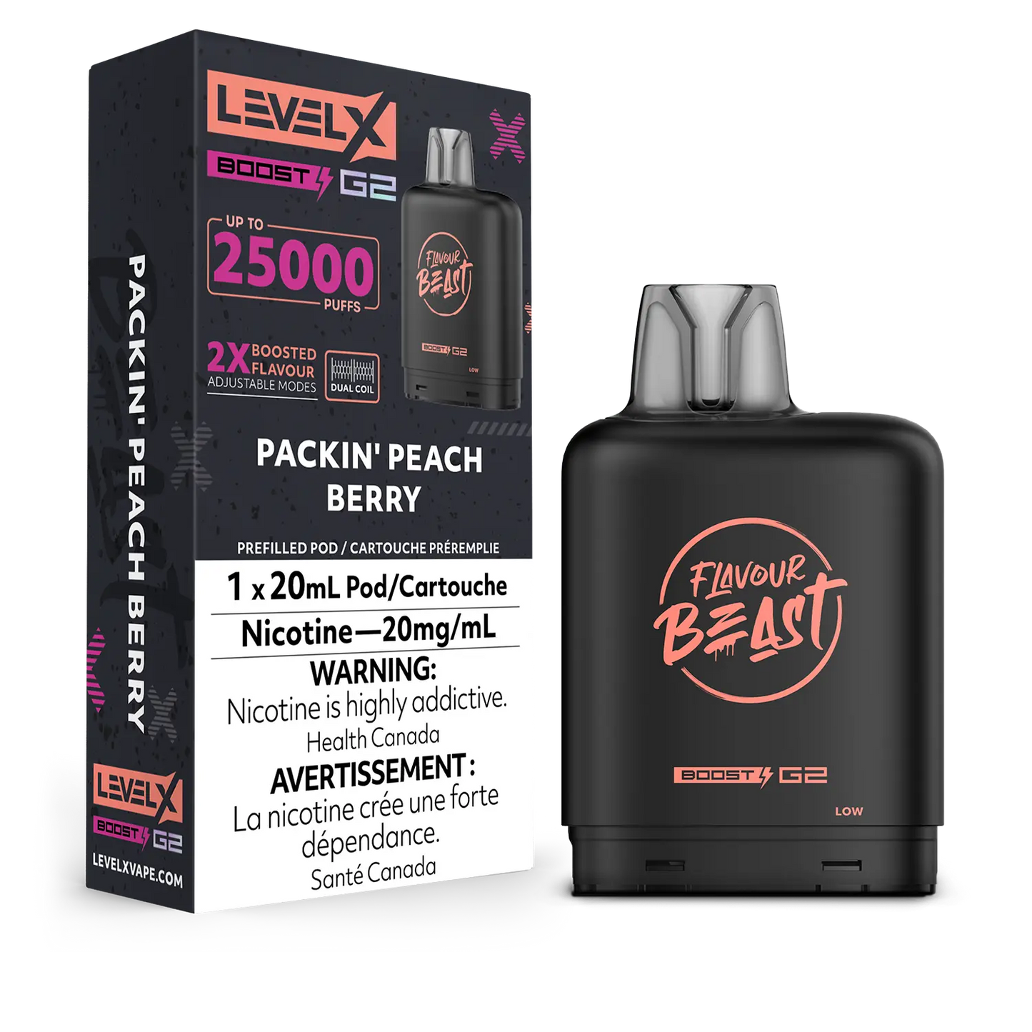 Level X Boost G2 Pod - Flavour Beast - Packin' Peach Berry